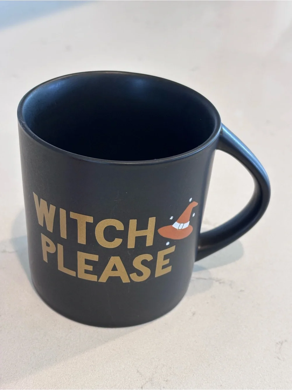 Witch Please Black Halloween Mug with Gold Lettering